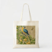 Macaw Blue Yellow Tropical Oerwoud Antiek Tote Bag (Voorkant)