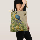 Macaw Blue Yellow Tropical Oerwoud Antiek Tote Bag (Dichtbij)