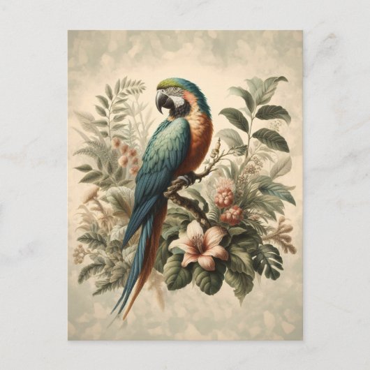  Macaw Botanische Schilderij Briefkaart (Voorkant)
