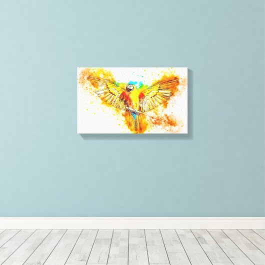 Macaw Canvas Afdruk (Insitu (Houten vloer))