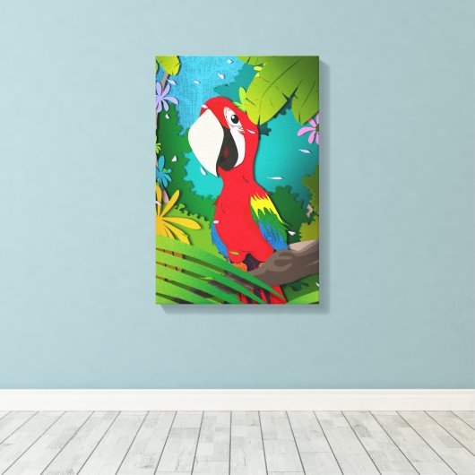 Macaw Canvas Afdruk (Insitu (Houten vloer))
