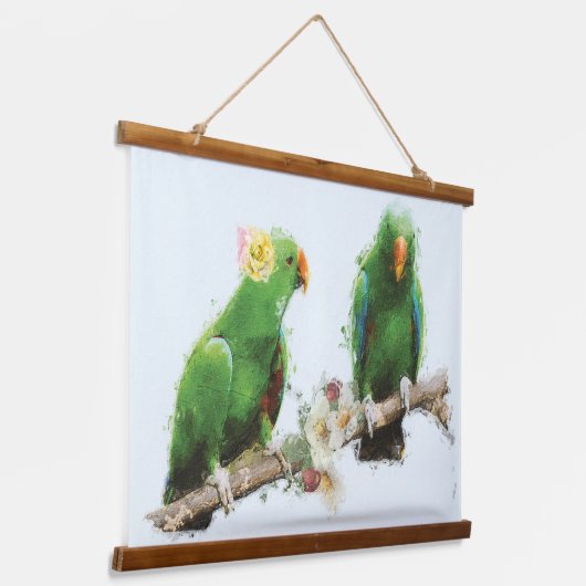 Macaw Couple Wall Art Hangend Wandkleed (Gebogen)