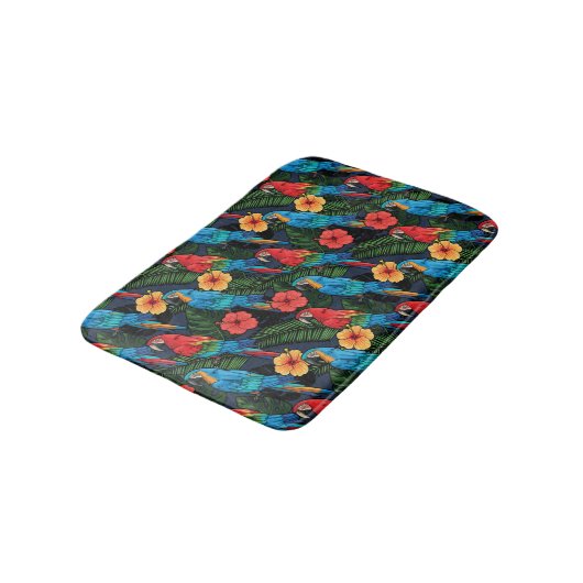 Macaw en Hibiscus Pattern Badmat (Gekanteld)
