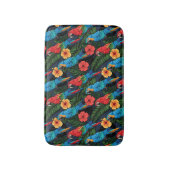 Macaw en Hibiscus Pattern Badmat (Voorkant Verticaal)