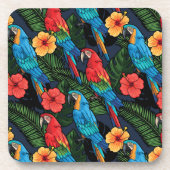Macaw en Hibiscus Pattern Bier Onderzetter (Voorkant)