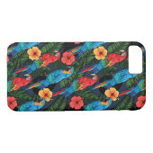 Macaw en Hibiscus Pattern Case-Mate iPhone Case (Achterkant (Horizontaal))