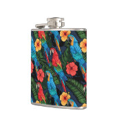 Macaw en Hibiscus Pattern Heupfles (Links)