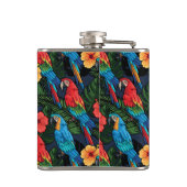 Macaw en Hibiscus Pattern Heupfles (Achterkant)