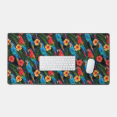 Macaw en Hibiscus Pattern | Jouw namen toevoegen Bureaumat (Keyboard & Muis)