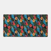 Macaw en Hibiscus Pattern | Jouw namen toevoegen Bureaumat (Voorkant)