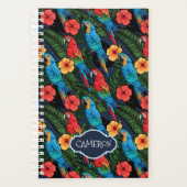 Macaw en Hibiscus Pattern | Jouw namen toevoegen Planner (Voorkant)