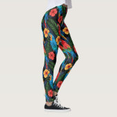 Macaw en Hibiscus Pattern Leggings (Rechts)