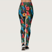 Macaw en Hibiscus Pattern Leggings (Achterkant)