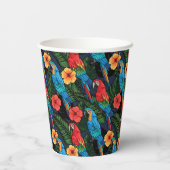 Macaw en Hibiscus Pattern Papieren Bekers (Achterkant)