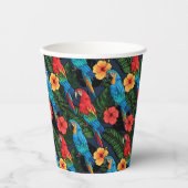 Macaw en Hibiscus Pattern Papieren Bekers (Voorkant)