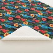 Macaw en Hibiscus Pattern Sherpa Deken (3/4)