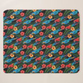 Macaw en Hibiscus Pattern Sherpa Deken (Voorkant (horizontaal))