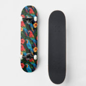 Macaw en Hibiscus Pattern Skateboard (Voorkant)