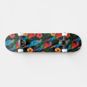 Macaw en Hibiscus Pattern Skateboard (Horizontaal)
