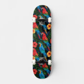 Macaw en Hibiscus Pattern Skateboard (Voorkant)