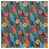 Macaw en Hibiscus Pattern Stof (Swatch)