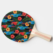 Macaw en Hibiscus Pattern Tafeltennisbatje (Zijkant)