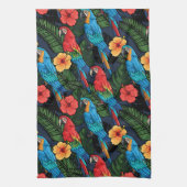 Macaw en Hibiscus Pattern Theedoek (Verticaal)