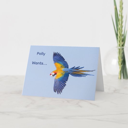 Macaw Flying Birthday Kaart (Voorkant)