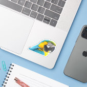 Macaw Foto Sticker (Laptop met iPhone)