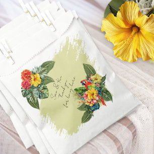 Macaw Hawaiian Flowers Tropical Wedding Favoriete  Bedankzakje