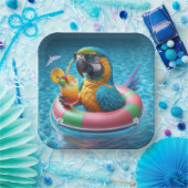 Macaw in een zwembad papieren bordje (Feest)