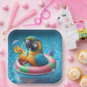 Macaw in een zwembad papieren bordje (Feest)