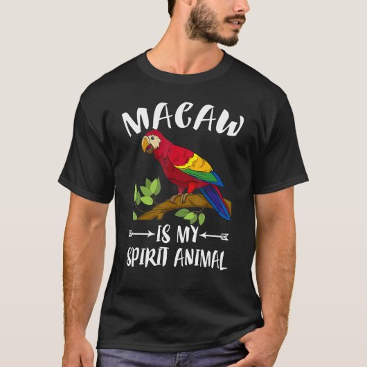 Macaw is mijn dierlijk papegaai t-shirt (Voorkant)
