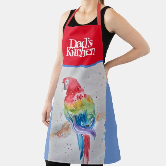 Macaw Kleurrijke Parrot vogel Waterverf Dads Keuke Schort (Insitu)