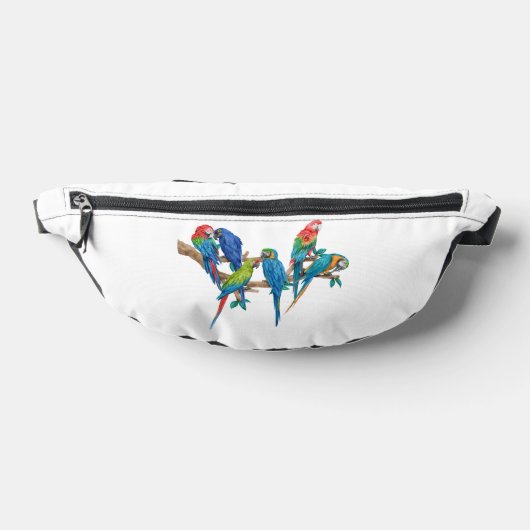 Macaw Kleurrijke Vogels Fanny Pack Heuptasje (Liggend)