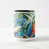 Macaw leest het grote boek tweekleurige koffiemok (Center)