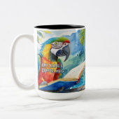 Macaw leest het grote boek tweekleurige koffiemok (Links)