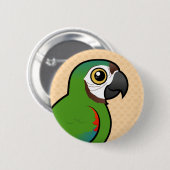 Macaw, met de kastanjevoorkant ronde button 5,7 cm (Voorkant /achterkant)