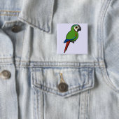Macaw, met de kastanjevoorkant vierkante button 5,1 cm (In situ)