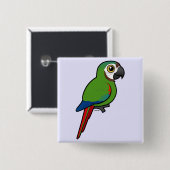 Macaw, met de kastanjevoorkant vierkante button 5,1 cm (Voorkant /achterkant)