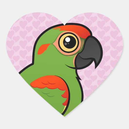 Macaw met rode voorkant hart sticker (Voorkant)