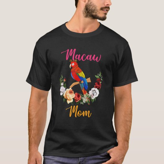 Macaw Mom Floral Macaw Bow Tie Lover Mother's Day T-shirt (Voorkant)