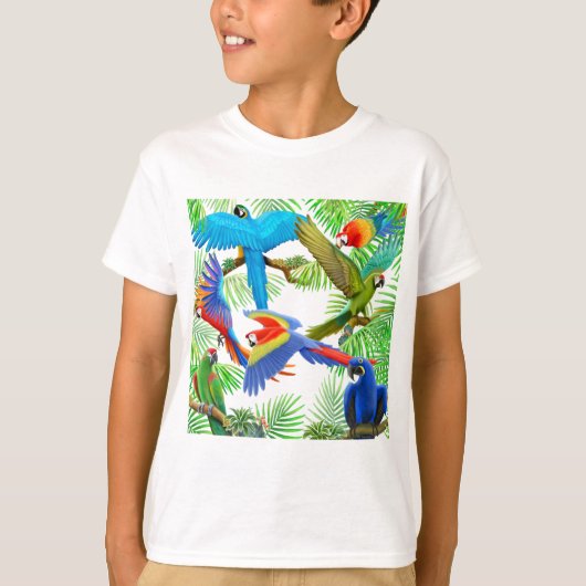 Macaw Oerwoud Kinder T-shirt (Voorkant)