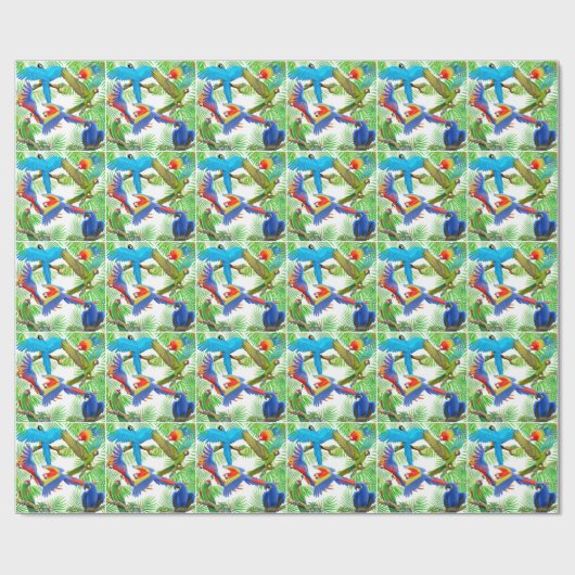 Macaw Oerwoud Parrot-papier Cadeaupapier (Vlak)