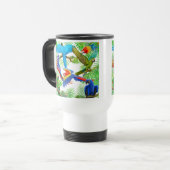 Macaw Oerwoud Travel Mug Reisbeker (Voorkant links)