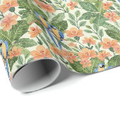 Macaw Oerwoud Tropische Waterverf Cadeaupapier (Rol Hoek)