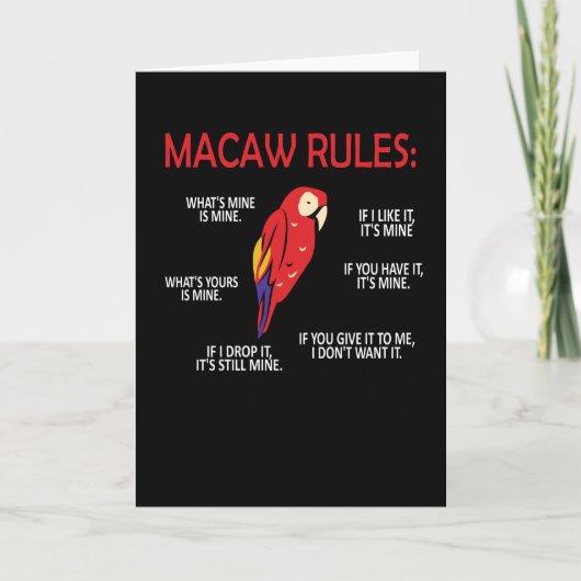 Macaw Owner Gifts Bird Scarlet Macaw Parrot Lover Kaart (Voorkant)