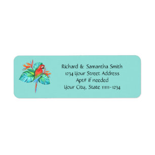 Macaw Papegaai Gepersonaliseerde Retouradreslabels Etiket