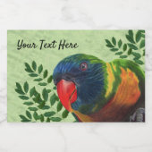 Macaw papegaai Kleurrijke veren Rode snavel Plante Voedselcontainer Etiket (Enkel label)