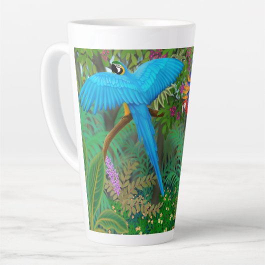 Macaw papegaaien in het Oerwoud Latte Mok (Linkerhoek)